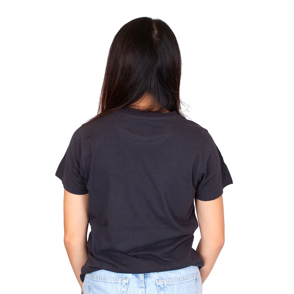 Arched Oregon, Camp David, Black, Crew Neck, Cotton, Women, Rainbow Foil, Outline design, T-Shirt, 969238
